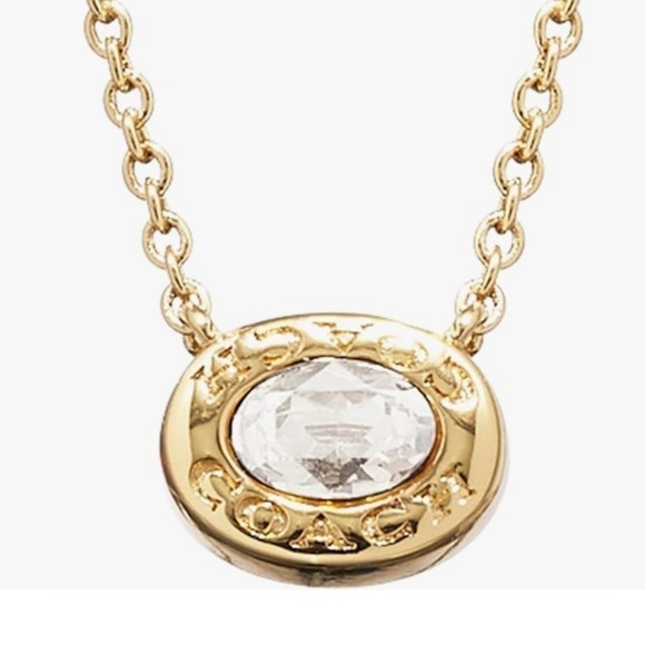 Coach Jewelry - Coach Women's Signature Stone Pendant Necklace Adjustable 16”-18” - NWOT